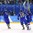 GANGNEUNG, SOUTH KOREA - FEBRUARY 10: Sweden's Erica Uden Johansson #21, Emilia Ramboldt #10 and Sara Grahn #1 celebrate after a 2-1 preliminary round win against Japan at the PyeongChang 2018 Olympic Winter Games. (Photo by Andre Ringuette/HHOF-IIHF Images)

